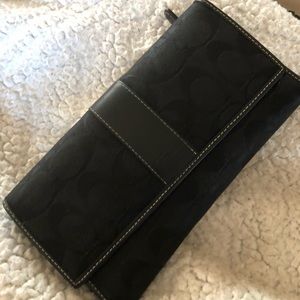 Large black on black Coach wallet